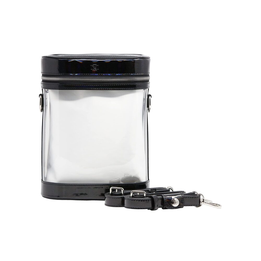 7775 Clear Backpack Black Holographic Leather Trim with Removable